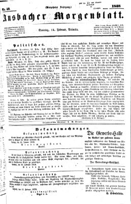 Ansbacher Morgenblatt Sonntag 14. Februar 1858