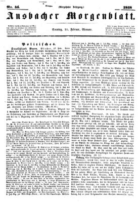 Ansbacher Morgenblatt Sonntag 21. Februar 1858