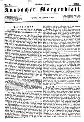 Ansbacher Morgenblatt Sonntag 28. Februar 1858