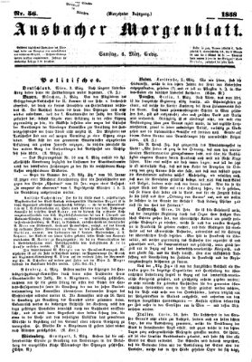 Ansbacher Morgenblatt Samstag 6. März 1858