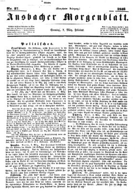 Ansbacher Morgenblatt Sonntag 7. März 1858