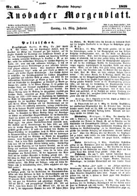 Ansbacher Morgenblatt Sonntag 14. März 1858