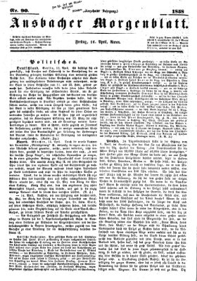 Ansbacher Morgenblatt Freitag 16. April 1858