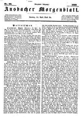 Ansbacher Morgenblatt Sonntag 25. April 1858