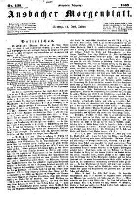 Ansbacher Morgenblatt Sonntag 13. Juni 1858