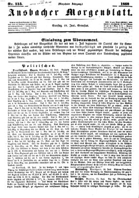 Ansbacher Morgenblatt Samstag 19. Juni 1858