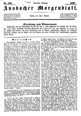 Ansbacher Morgenblatt Freitag 25. Juni 1858