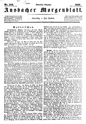 Ansbacher Morgenblatt Donnerstag 1. Juli 1858