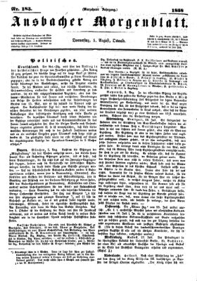 Ansbacher Morgenblatt Donnerstag 5. August 1858