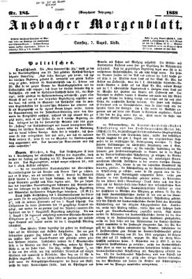 Ansbacher Morgenblatt Samstag 7. August 1858