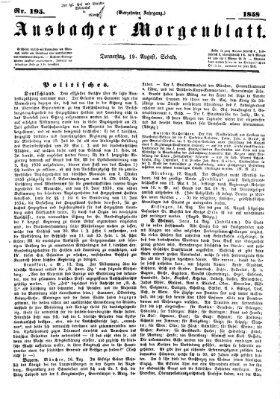 Ansbacher Morgenblatt Donnerstag 19. August 1858