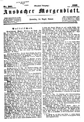 Ansbacher Morgenblatt Donnerstag 26. August 1858