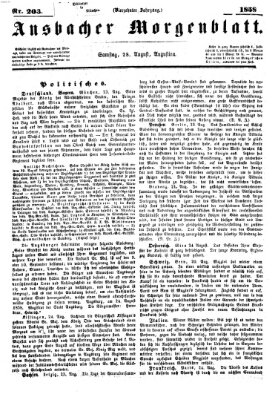 Ansbacher Morgenblatt Samstag 28. August 1858