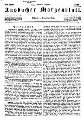 Ansbacher Morgenblatt Mittwoch 1. September 1858