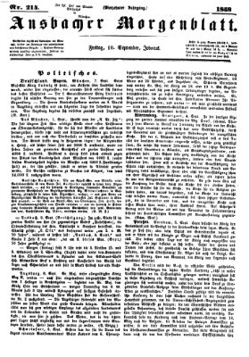 Ansbacher Morgenblatt Freitag 10. September 1858