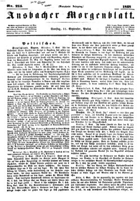 Ansbacher Morgenblatt Samstag 11. September 1858