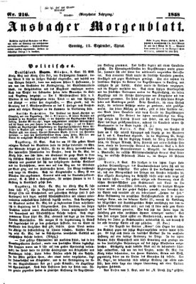 Ansbacher Morgenblatt Sonntag 12. September 1858