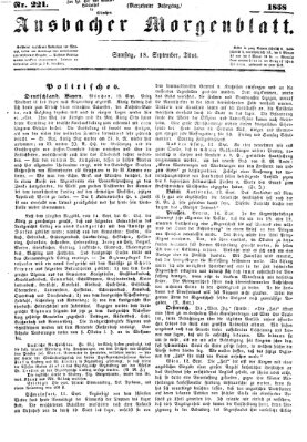 Ansbacher Morgenblatt Samstag 18. September 1858