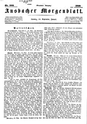 Ansbacher Morgenblatt Sonntag 19. September 1858