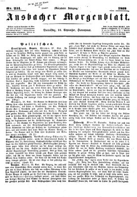 Ansbacher Morgenblatt Donnerstag 30. September 1858