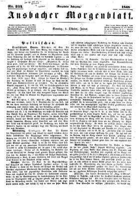 Ansbacher Morgenblatt Sonntag 3. Oktober 1858