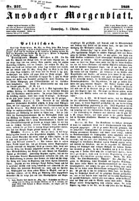 Ansbacher Morgenblatt Donnerstag 7. Oktober 1858