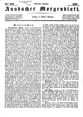 Ansbacher Morgenblatt Freitag 8. Oktober 1858