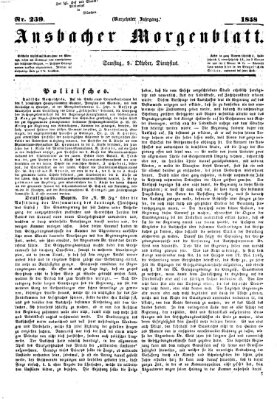 Ansbacher Morgenblatt Samstag 9. Oktober 1858