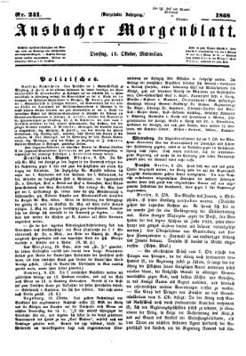 Ansbacher Morgenblatt Dienstag 12. Oktober 1858