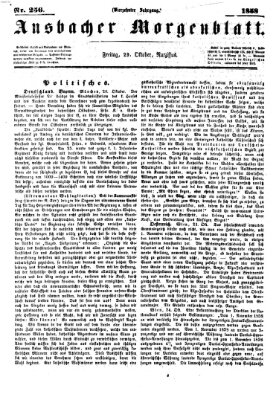 Ansbacher Morgenblatt Freitag 29. Oktober 1858