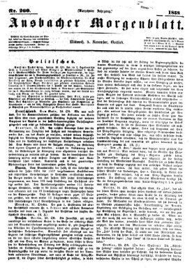 Ansbacher Morgenblatt Mittwoch 3. November 1858