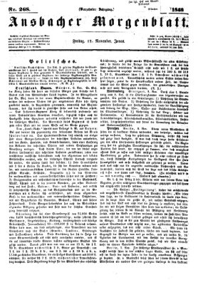 Ansbacher Morgenblatt Freitag 12. November 1858