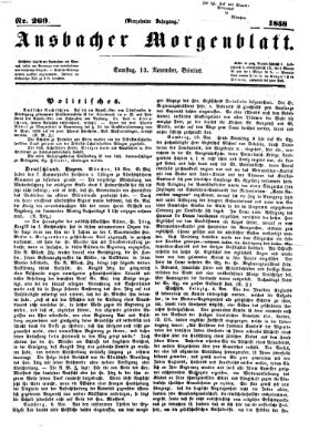 Ansbacher Morgenblatt Samstag 13. November 1858