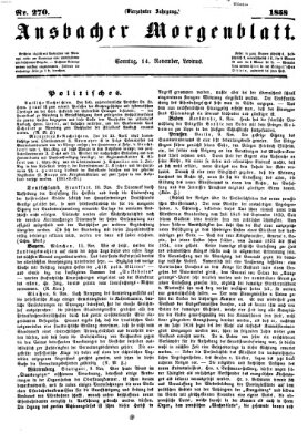 Ansbacher Morgenblatt Sonntag 14. November 1858