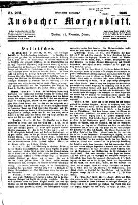 Ansbacher Morgenblatt Dienstag 16. November 1858