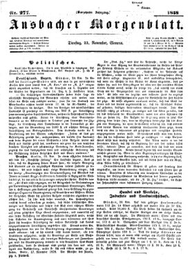 Ansbacher Morgenblatt Dienstag 23. November 1858