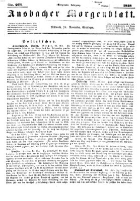 Ansbacher Morgenblatt Mittwoch 24. November 1858