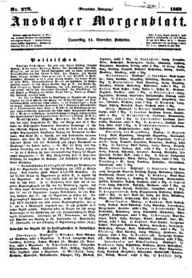 Ansbacher Morgenblatt Donnerstag 25. November 1858