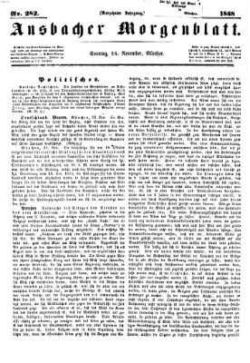 Ansbacher Morgenblatt Sonntag 28. November 1858