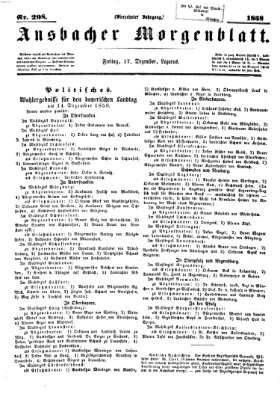 Ansbacher Morgenblatt Freitag 17. Dezember 1858