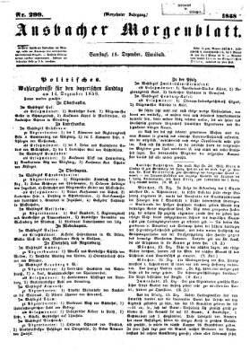 Ansbacher Morgenblatt Samstag 18. Dezember 1858