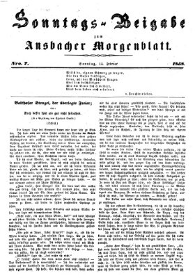 Ansbacher Morgenblatt Sonntag 14. Februar 1858