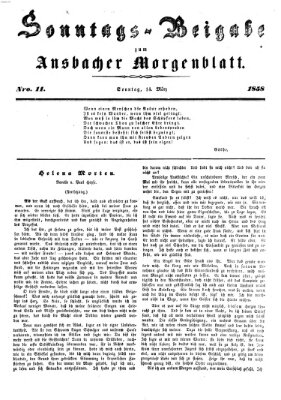 Ansbacher Morgenblatt Sonntag 14. März 1858