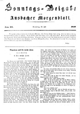 Ansbacher Morgenblatt Sonntag 18. Juli 1858