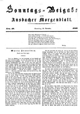 Ansbacher Morgenblatt Sonntag 28. November 1858