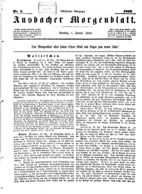 Ansbacher Morgenblatt Samstag 1. Januar 1859