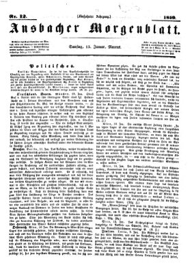 Ansbacher Morgenblatt Samstag 15. Januar 1859