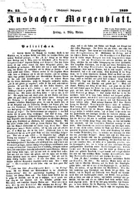 Ansbacher Morgenblatt Freitag 4. März 1859