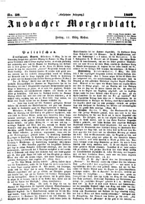 Ansbacher Morgenblatt Freitag 11. März 1859