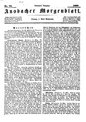 Ansbacher Morgenblatt Sonntag 3. April 1859